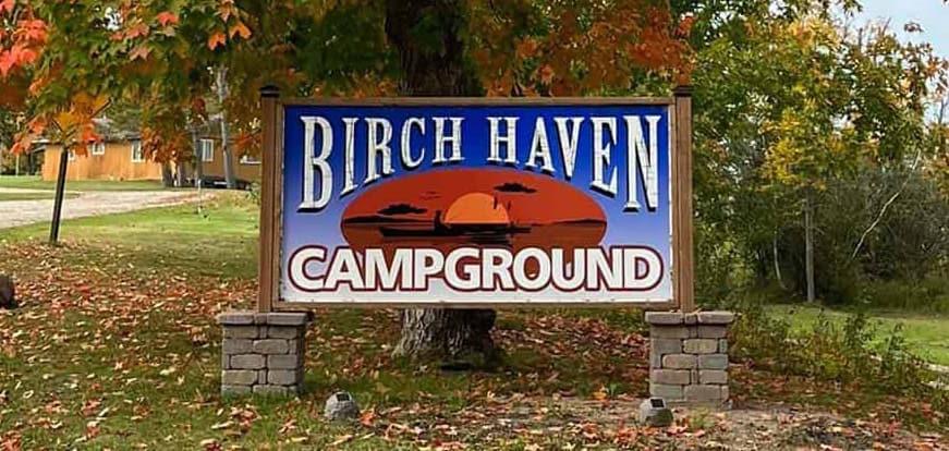Birch Haven Campground Sign